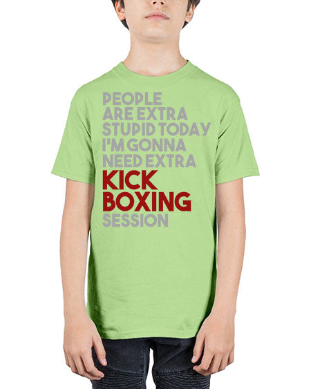 people are extra stupid today kick boxing 53# - boxing - Youth Tee Unisex