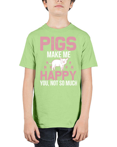 pigs make me happy Style 35# - pig - Youth Tee Unisex