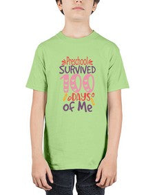 preschool grade survived days of me 683# - prek headstart - Youth Tee Unisex