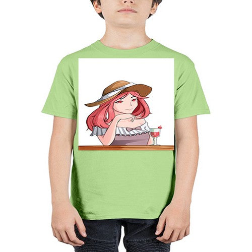 pretty woman with fresh juice in summer 37# - anime - Youth Tee Unisex