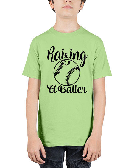 raising a baller 2277# - softball - Youth Tee Unisex