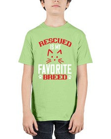 rescued is my favorite breed Style 114# - cats - Youth Tee Unisex