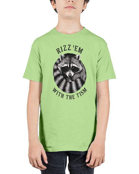 rizzem with the tism 53# - raccoon - Youth Tee Unisex