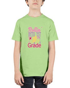 rollin into first grade 776# - first grade - Youth Tee Unisex