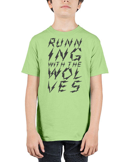 running with the wolves - wolf - Youth Tee Unisex