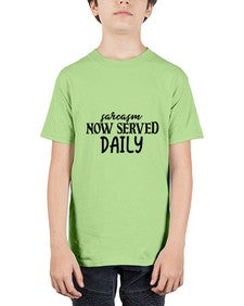 sarcasm now served daily 83# - sarcastic - Youth Tee Unisex