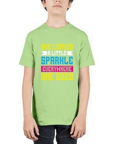 she leaves a little sparkle everywhere she goes 395# - unicorn - Youth Tee Unisex