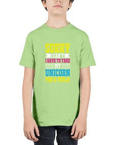 sorry i cant i have to take my unicorn for a walk 405# - unicorn - Youth Tee Unisex