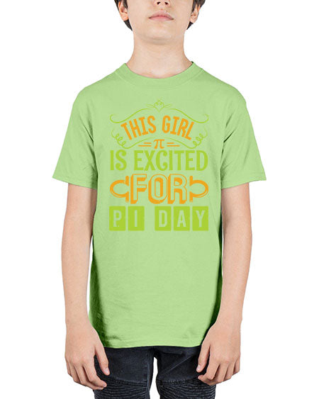 this girl is excited for pi day 48# - pi - Youth Tee Unisex