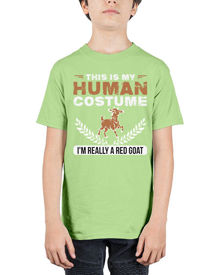 this is my human costume im really a red goat Style 1# - goat - Youth Tee Unisex