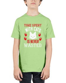 time spend with cat is never wasted Style 120# - cats - Youth Tee Unisex