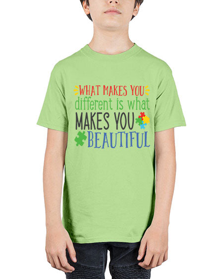 what makes you different is what makes you beautiful Style 3# - autism - Youth Tee Unisex