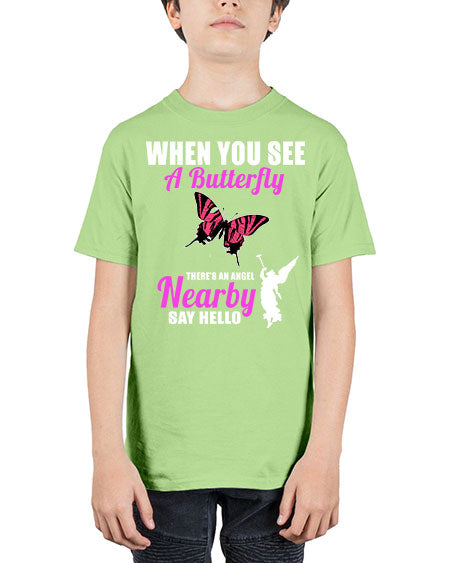 when you see a butterfly - butterfly - Youth Tee Unisex