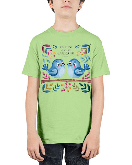 with his love, he will calm all your fears 83# - birds - Youth Tee Unisex