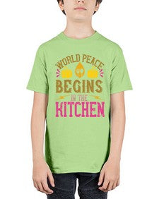 world peace begins in the kitchen 496# - vegan - Youth Tee Unisex