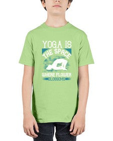 yoga is the space where flower blossoms  627# - yoga - Youth Tee Unisex