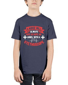 A Nurse will always give us hope an Angel with a stethoscope Style 20# - nurse - Youth Tee Unisex