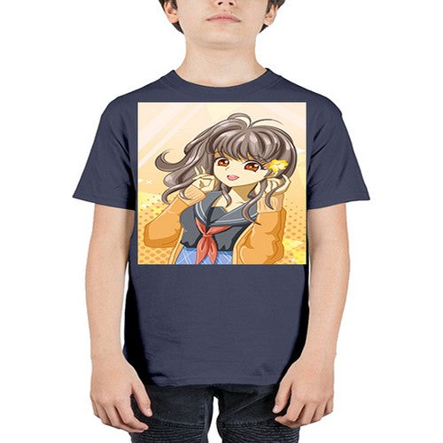 A beautiful and happy girl back to school 90# - anime - Youth Tee Unisex