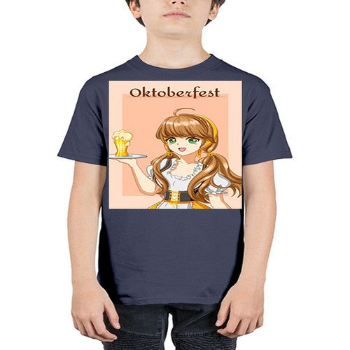 A beautiful girl with beer happy at celebrating the oktoberfest 87# - anime - Youth Tee Unisex