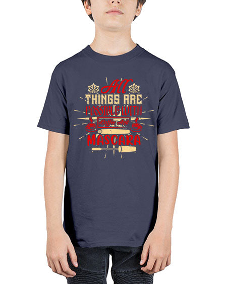 All things are possible with coffee and mascara Style 183# - beauty - fashion - Youth Tee Unisex
