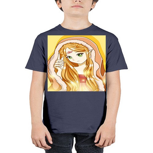 Beautiful and cute fairy queen with long yellow hair 70# - anime - Youth Tee Unisex