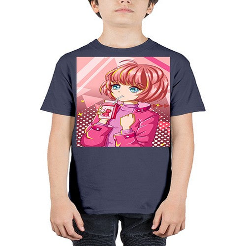 Beautiful and cute girl with strawberry milk 76# - anime - Youth Tee Unisex