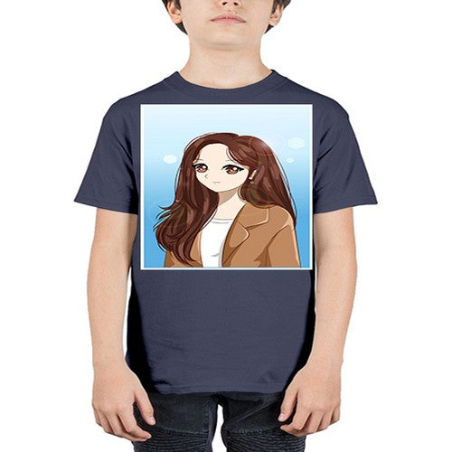 Beautiful and happy girl long hair with suit 94# - anime - Youth Tee Unisex