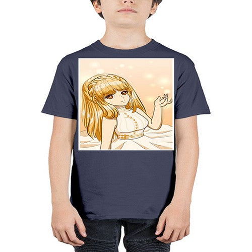 Beautiful and happy princess long yellow hair 24# - anime - Youth Tee Unisex