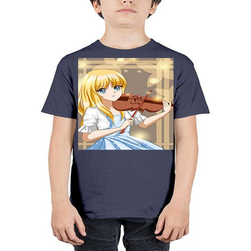Beautiful girl playing violin 2# - anime - Youth Tee Unisex