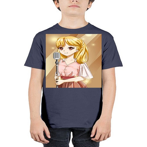 Beautiful girl singing in the studio 32# - anime - Youth Tee Unisex