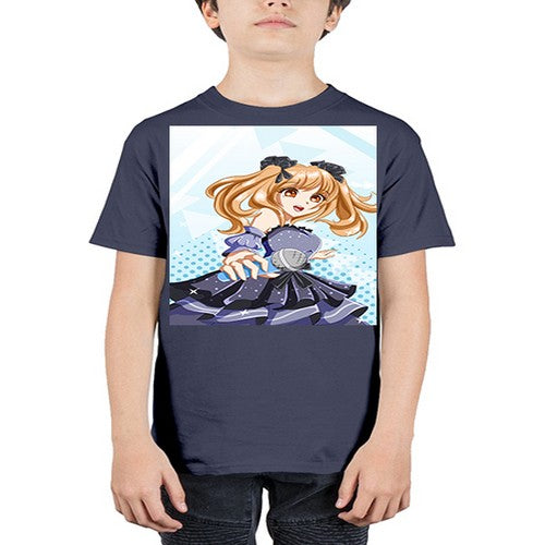 Beautiful singer girl with black dress 19# - anime - Youth Tee Unisex