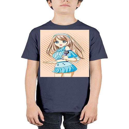 Beautiful singer woman with blue dress 179# - anime - Youth Tee Unisex