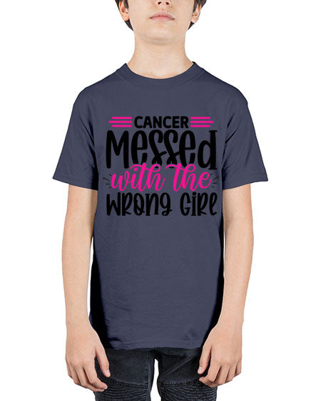 Cancer Messed with the Wrong Girl 29# - breast cancer - Youth Tee Unisex