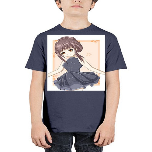 Cute and beatiful princess wearing black dress 117# - anime - Youth Tee Unisex