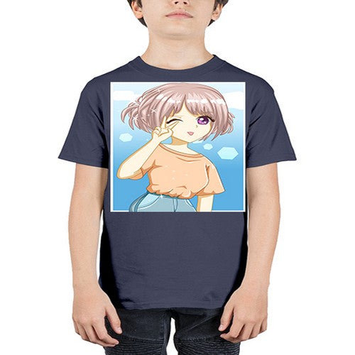 Cute and beautiful girl cream hair yellow shirt 29# - anime - Youth Tee Unisex