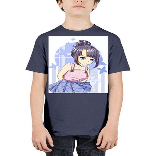 Cute and beautiful girl purple hair 167# - anime - Youth Tee Unisex
