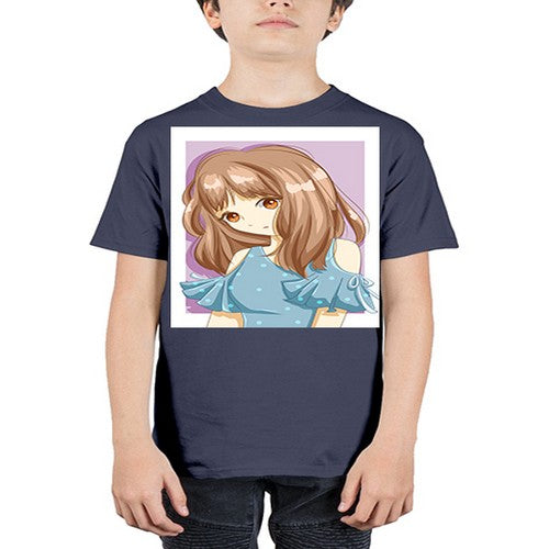 Cute and beautiful girl with blue blouse 101# - anime - Youth Tee Unisex
