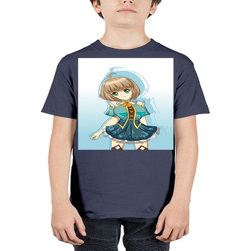 Cute and beautiful girl with blue dress game 22# - anime - Youth Tee Unisex