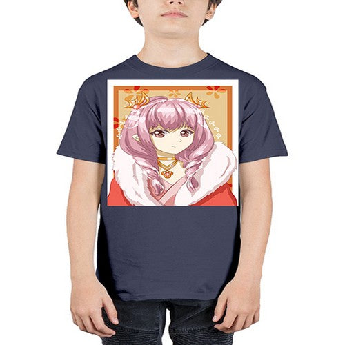 Cute and beautiful queen pink hair with red dress 124# - anime - Youth Tee Unisex
