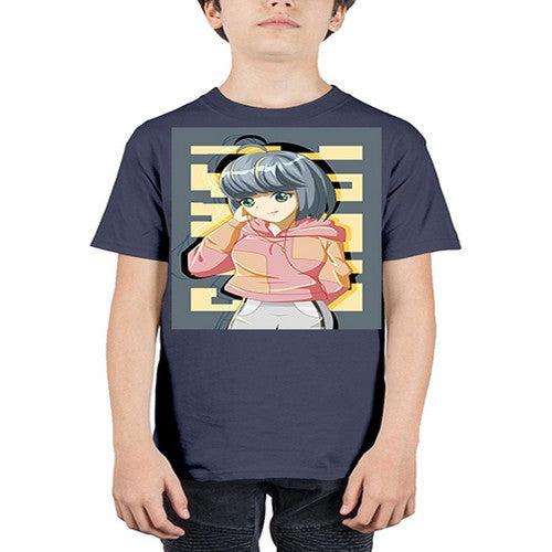 Cute and cool girl with jacket 80# - anime - Youth Tee Unisex