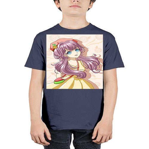 Cute and happy girl in summertime with fruit theme 33# - anime - Youth Tee Unisex