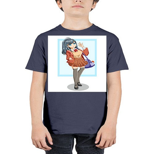 Cute and happy teenage girl back to school 175# - anime - Youth Tee Unisex