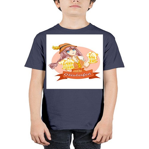 Cute and happy woman celebrating oktoberfest with beer 177# - anime - Youth Tee Unisex
