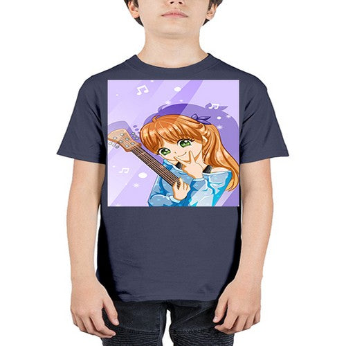 Cute and soft girl with guitar 53# - anime - Youth Tee Unisex
