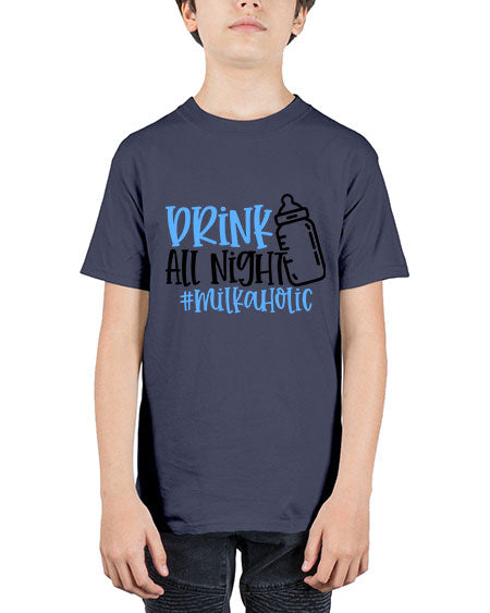 Drink All Night Milkaholic Style 304# - baby - Youth Tee Unisex