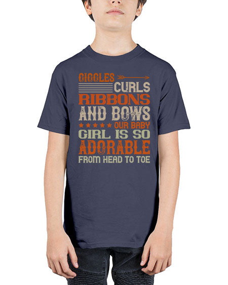 Giggles curls ribbons and bows Our baby girl is so adorable from head to toe Style 319# - baby - Youth Tee Unisex