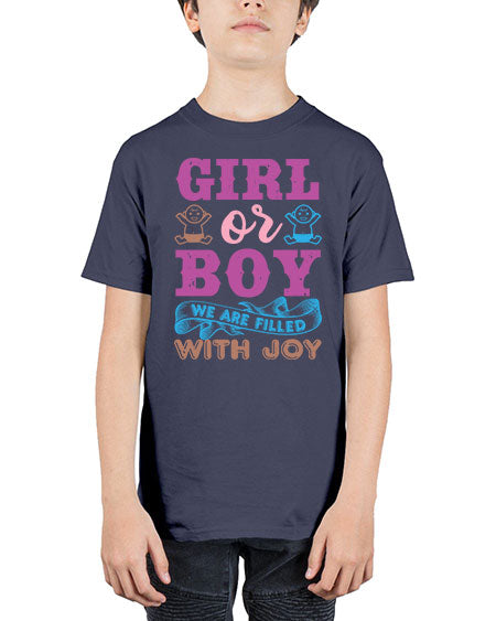 Girl or boy we are filled with joy Style 82# - baby shower - Youth Tee Unisex