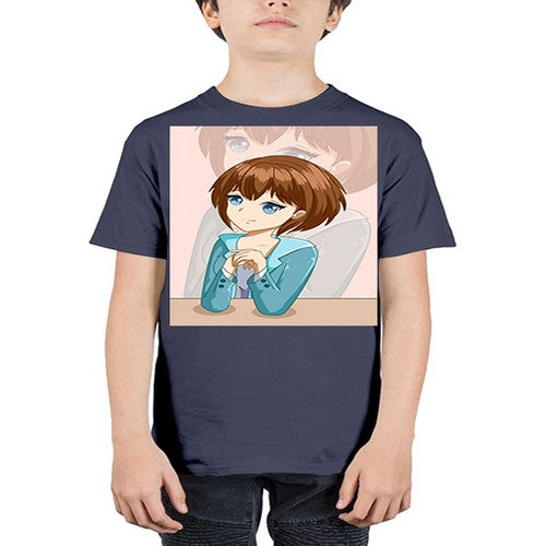 Happy beautiful and elegant girl brown hair 36# - anime - Youth Tee Unisex