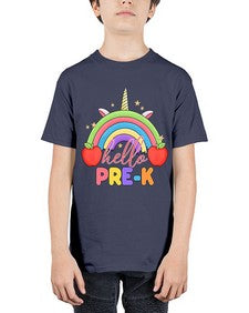 Hello PreK Unicorn Rainbow 312# - prek headstart - Youth Tee Unisex