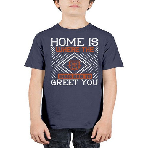 Home is where the dogs run to greet you Style 200# - dogs - Youth Tee Unisex